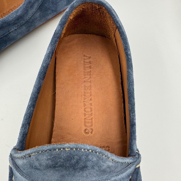Allen Edmonds Super Sport Mens Blue Suede Driving Moccasins Loafers‎ Size 8.5D
